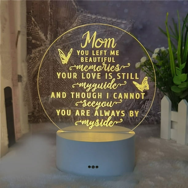 Decoración del hogar, decoración de habitaciones, decoración de paredes, regalo del Día de la Madre - Luz LED acrílica 3D de saludo del Día de la Madre, luz de ambiente de regalo de saludo acrílico de
