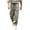 Green, variant on Men Drawstring Elastic High Waist Pleated Cuffed Ankle Loose Woven Jogger Pants Deep Side Slip Pockets Lightweight Crinkle Fabric Outdoor Daily Casual Trousers M