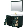 thumbnail image 3 of Wyndham Collection Miranda 48" Carrara&Wood Single Bathroom Vanity in Green/Gold, 3 of 7