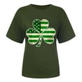 thumbnail image 4 of St Patricks Day Tshirt Women,Womens St Patricks Day Shirt Short Sleeve Round Neck Tshirt,Women's St Patrick's Day T-Shirt Lucky Irish Shamrock USA Flag Clover Graphic Tees Tops, 4 of 5
