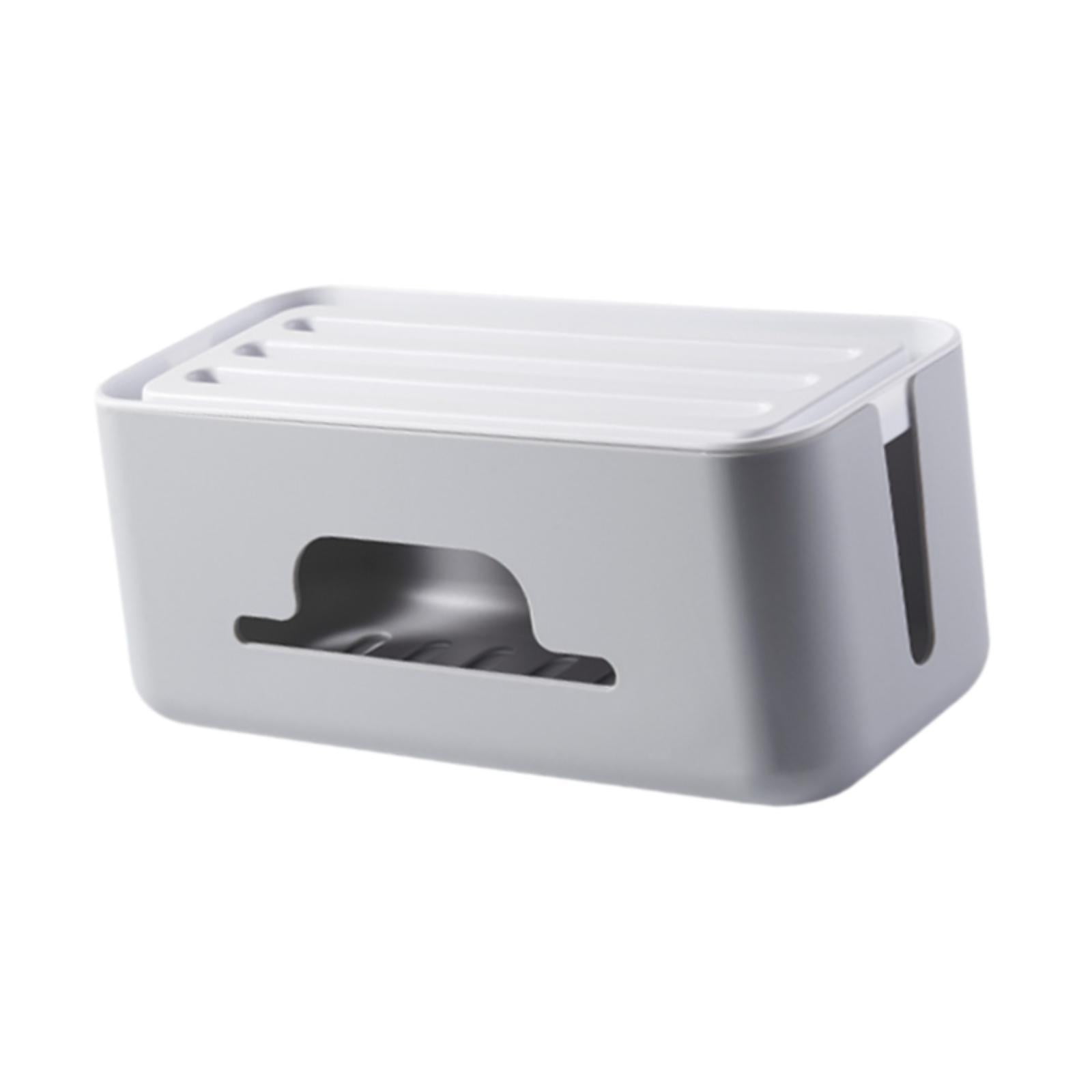 Wzmzjy Cables Management Box Convenient Cord Organizer for Office Desktop Computers Gray
