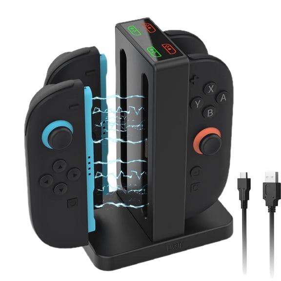 Charging Dock for Nintendo Switch 2 Joy Con, Supports Dual-Direction Charging Magnetic Controller Charger Stand Station Compatible with Switch 2 Joy Con Accessories, Black