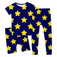 thumbnail image 1 of UANWENN Ensemble de Tenues pour Filles Imprimé Étoile Col Rond T-Shirt à Manches Courtes Shorts Pyjama Trois Pièces Confortable Décontracté Tenue de Nuit pour Tout-Petits Enfants Âge 2 14 Printemps Été Tenue d'Intérieur Ensemble Chandail à Capuchon Court et Pantalon, 1 of 5