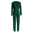 thumbnail image 4 of HBFAGFB Combinaison à Manches Longues pour Femmes Fermeture Éclair Décontractée Simple Confortable Vert Taille P, 4 of 6