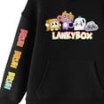 thumbnail image 3 of LankyBox Cute Characters Long Sleeve Youth Black Hooded Sweatshirt-XS, 3 of 5