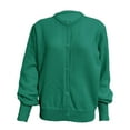 thumbnail image 4 of DuoJiaJ Sweaters for Women Cardigan Fall Light Sweater Tops Button Down Crewneck Long Sleeve Cozy Sweater Green S, 4 of 4