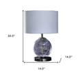 thumbnail image 3 of 21" Translucent Glass Globe LED Table Lamp With White Drum Shade, 3 of 7