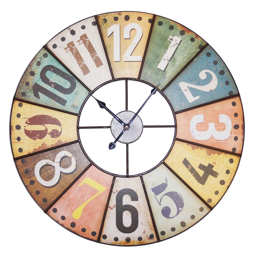 Round Wall Clock in Multicolor