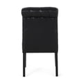 thumbnail image 4 of Black Roll Top Dining Chairs with Wooden Frame / Comfortable for Long Meals, Simple to Assemble, 4 of 5