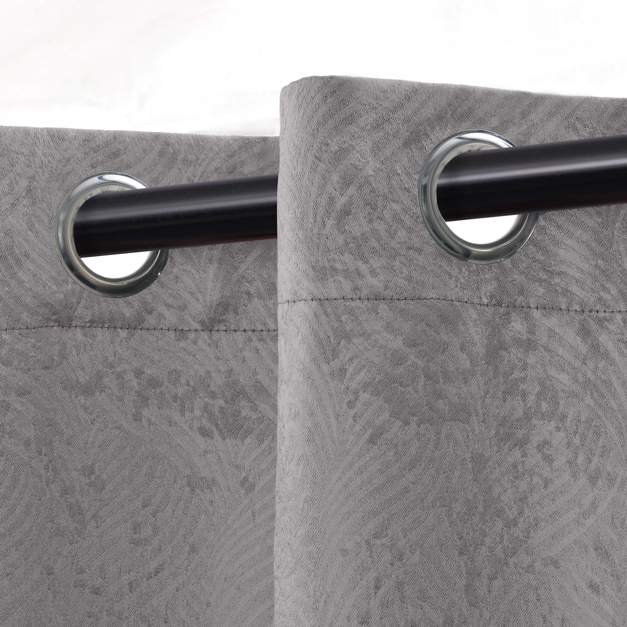 Superior Wave Blackout Grommet Curtains Panel Set, Silver, 42" x 108"