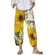 thumbnail image 1 of Pantalones de Cintura Elástica Para Mujer, Pantalones de Pierna Ancha Con Estampado Floral, Pantalones Cortos Informales de Algodón Y Lino, Pantalones Deportivos Con Bolsillo Odeerbi  ODB-6, 1 of 5