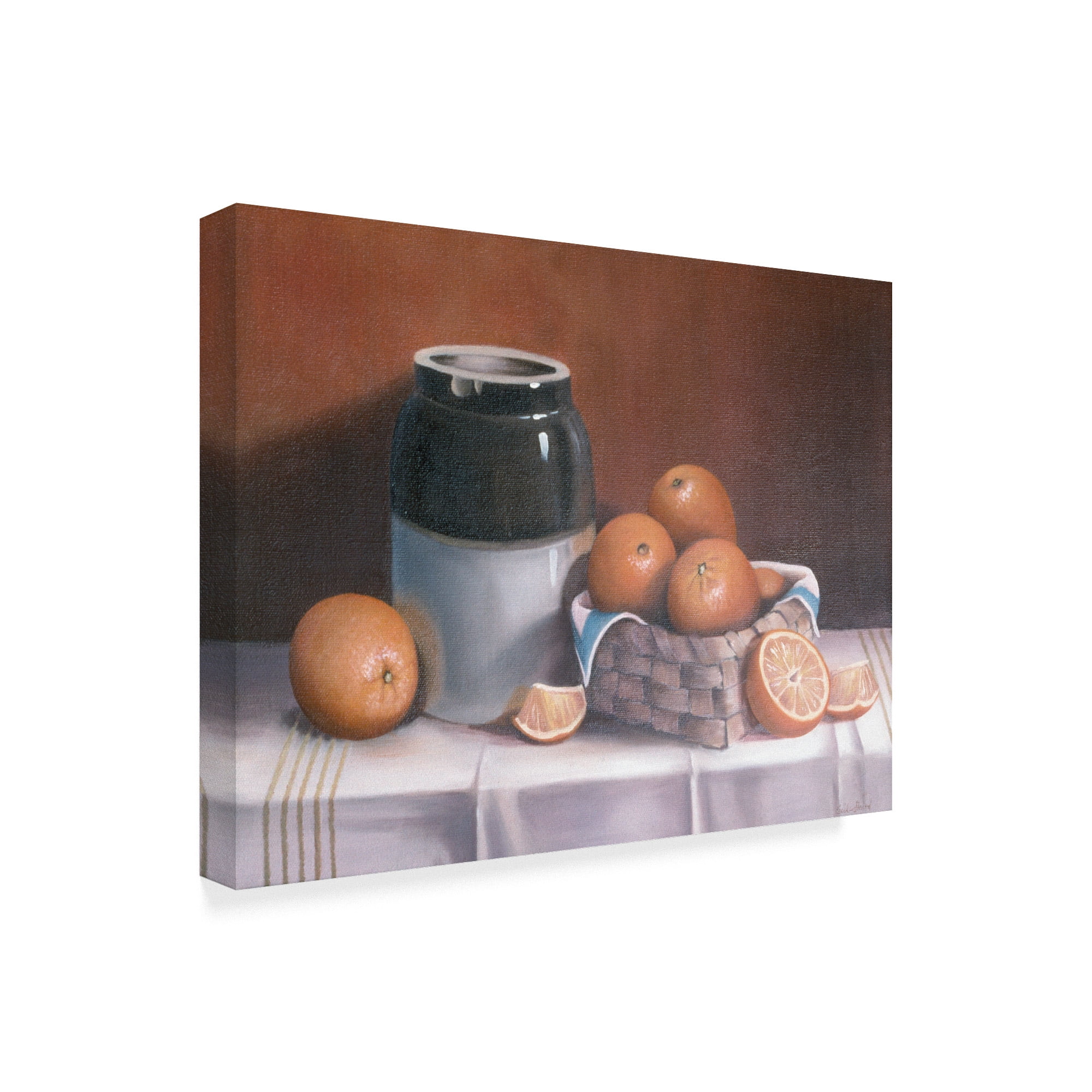 Trademark Fine Art 'Crock With Oranges' Canvas Art by Cecile Baird