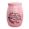 thumbnail image 3 of Memorial Pets Urn Funeral Memorial Ash Holder for Small Animals Bunny Kitten Leaf Pink, 3 of 9