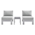 thumbnail image 2 of Modway Shore 3-Piece Fabric & Aluminum Outdoor Patio Set in Silver/Gray, 2 of 9