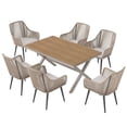 thumbnail image 4 of JOIVI 7-Piece Patio Dining Set, Outdoor Dining Furniture for 4-6 people, Patio Wicker Dining Set with Rattan Chairs and Dining Table for Backyard, Deck( Tan & Straight-line Back), 4 of 8