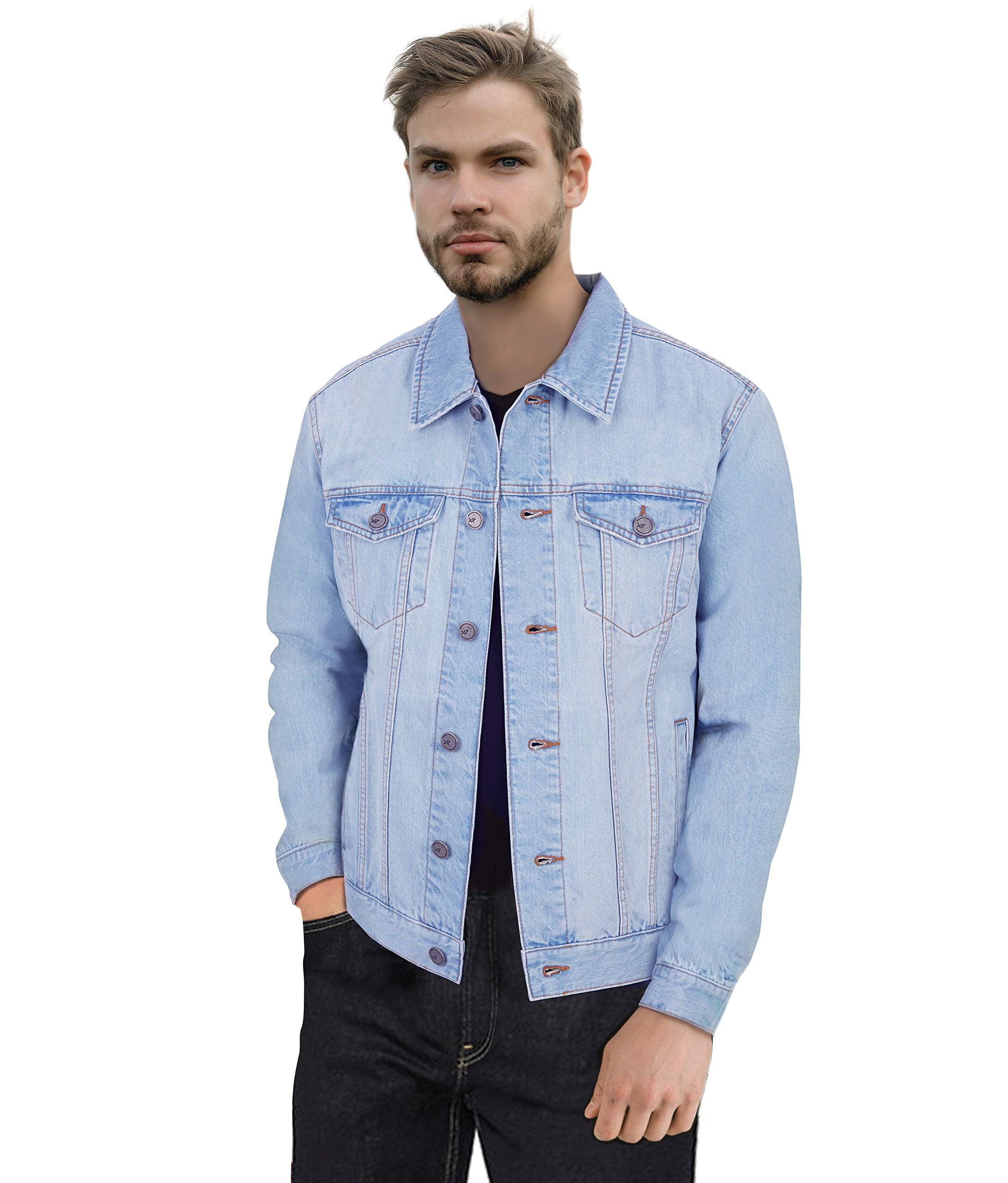 mens jean jacket light blue