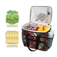 thumbnail image 2 of FORMRS Insulated Cooler Bag 24 Cans Capacity Soft Leakproof Lunch Box with Side Pockets, Dark Tartan Pattern, 2 of 7