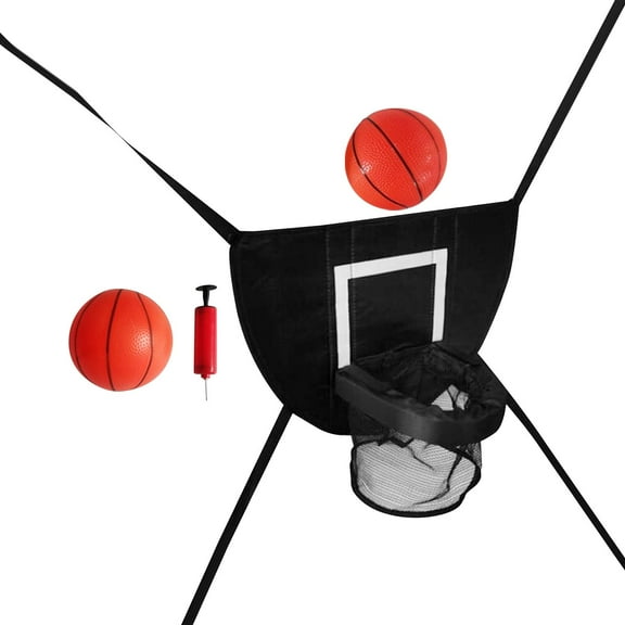 yotijay Basketball Hoop for Trampoline Basketball Frame for Kids Adults Easy to Assemble with two balls