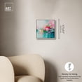 thumbnail image 4 of Soulful Green and Pink Canvas Print Pastel Wall Decor by Art Remedy, Silver Frame, 12 x 12, 4 of 6
