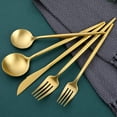 thumbnail image 4 of OGORI 30 Piece Food Grade Stainless Steel Gold Flatware Set,Tableware Cutlery Set for Home and Restaurant, Dishwasher Safe - Gift Box for 6, 4 of 7