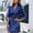Navy, variant on Leather Mini Dress Long Sleeve Wedding Guest Dress (Red XL)