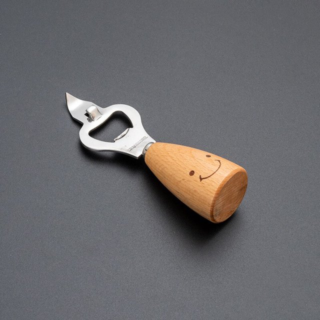 Juego de cubiertos con mango de madera para niños, vajilla de acero inoxidable antiescaldado, cuchillo, tenedor, cuchara, creativo, smiley, lindo, 1 pieza Fivean unisex