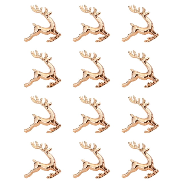 12x Servilleteros de Reno Servilleteros Adorno de Mesa de Comedor Rústico Moderno Servilleteros Hebillas para Banquetes Navideños Reuniones Familiares