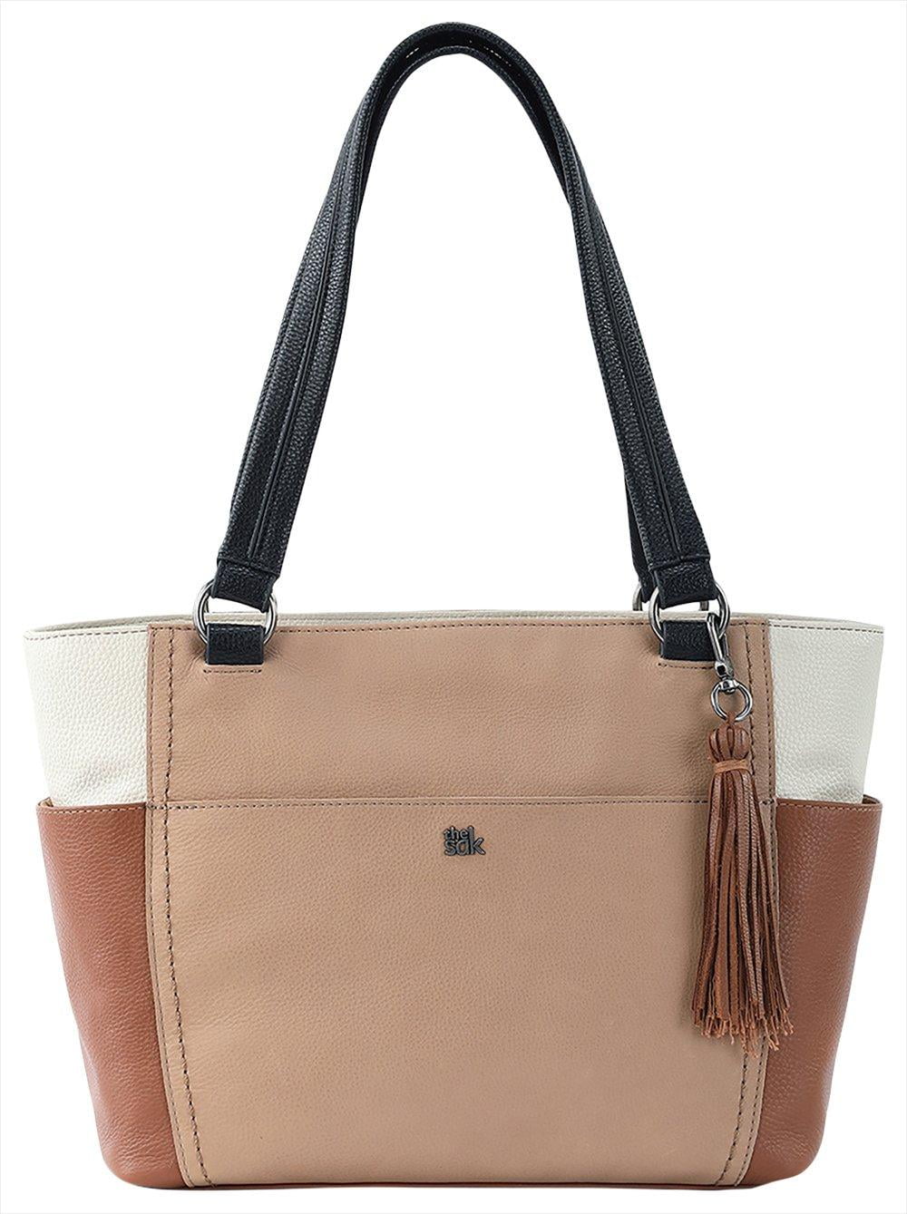 beige satchel handbag