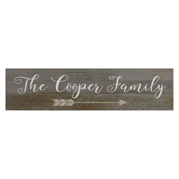 Family Name Wooden Wall Sign Art Size 10 x 40