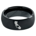 thumbnail image 2 of Tungsten California The Golden State Heart Band Ring 8mm Men Women Comfort Fit Black Dome Brushed Polished, 2 of 4