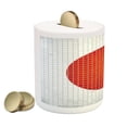 thumbnail image 2 of Abstract Piggy Bank, Mosaic Oval Shape Themed Grunge Fractal Background Modern Graphic Print, Ceramic Coin Bank Money Box for Cash Saving, 3.6" X 3.2", Pale Grey and Orange, by Ambesonne, 2 of 4