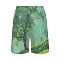thumbnail image 3 of Men's Pajama Shorts Bottoms with Pockets Soft Lightweight Lounge Sleep Wear Oak Tree and Person Walk, 3 of 6