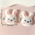 thumbnail image 2 of 2pcs Cute Rabbit Decorative Hair Side Clips Lovely Plush Hair Fringe Clips Trendy Hair Decoration For Women And Girls, 2 of 5