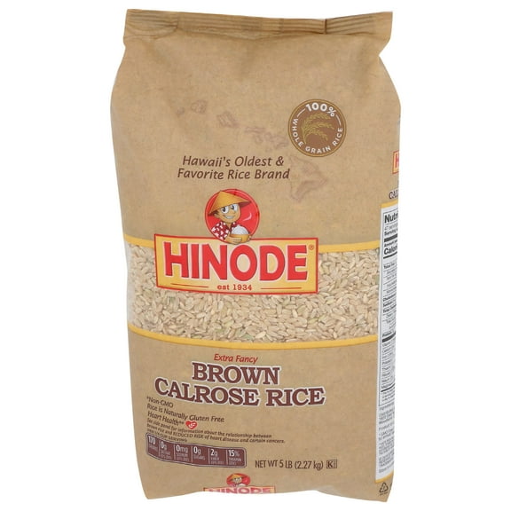 Hinode Brown Calrose Rice 80 oz (Pack of 2)