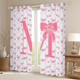 thumbnail image 2 of Homewish Personalized Initial Letter M Curtains Pack of 2 (42x84 Each) for Kids Children Girls,Love Heart Print Curtains Blackout,Dreamy Princess Bow Bedroom Curtains,Luxury Bedroom Decor, 2 of 6