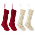 thumbnail image 2 of Sunloudy Christmas Solid Color Knitted Stockings Large Capacity Suspension Rope Gift Socks Christmas Decorations, 2 of 7