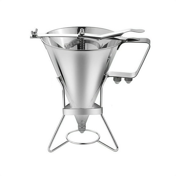 Stainless Steel Pancake Batter Dispenser 1800ML Large Capacity Funnel with 3 Nozzles for Kitchen Baking