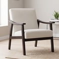 thumbnail image 6 of HOQBN Modern Armchair with High Back,Upholstered Living Room Chairs with Solid Wood Legs,Leisure Reading Chair for Living Room, Bedroom,White, 6 of 8