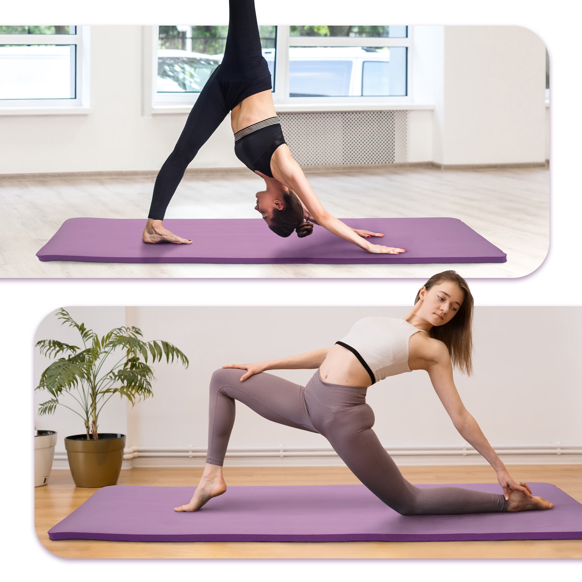Sprint Demon Extra Thick 1" Yoga Mat - 71"x24" Non-Slip Exercise Mat with Carrying Strap, High Density Foam for Spine & Joint Support, Easy Clean & Portable for Hom，Travel，Gym
