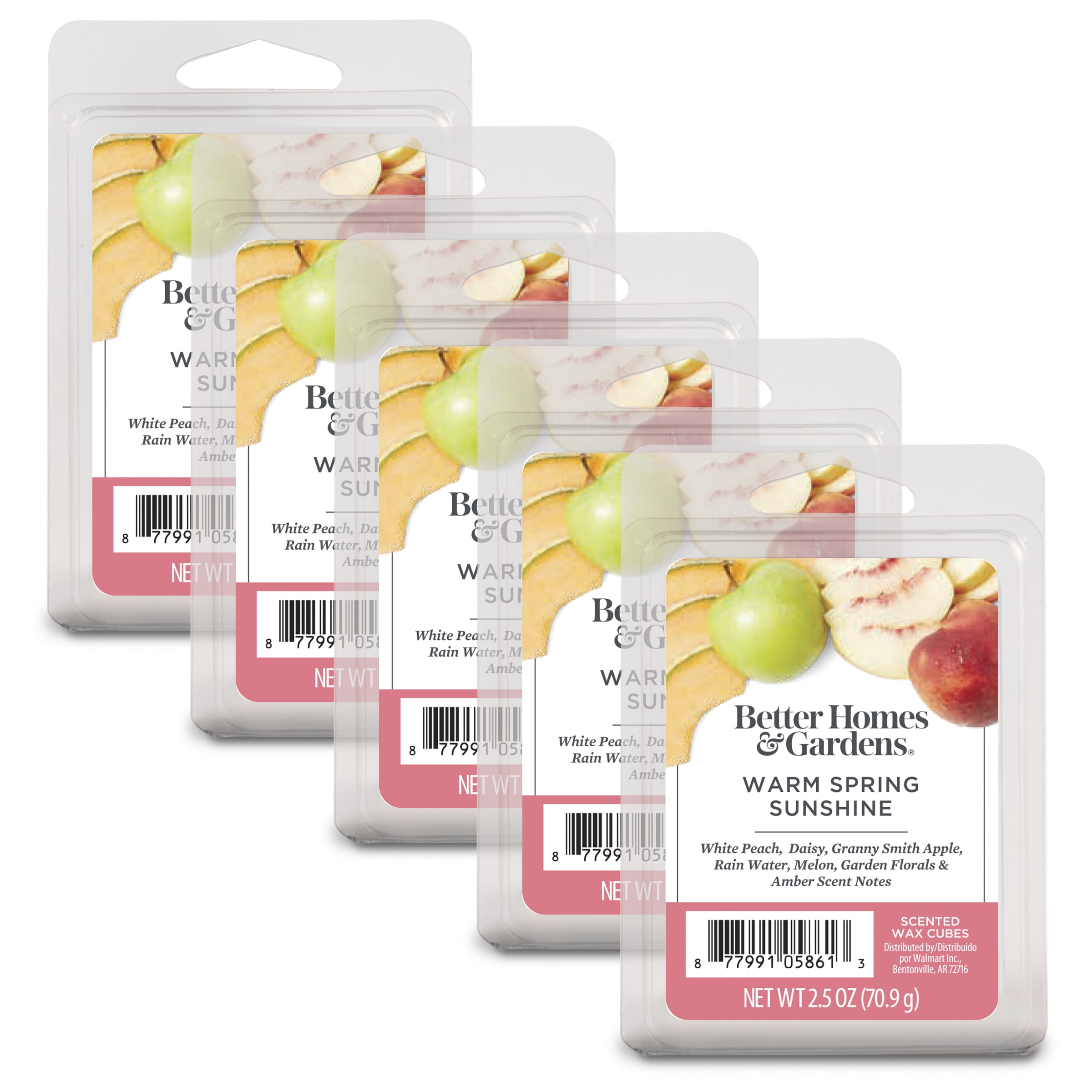 (5 pack) Warm Spring Sunshine Scented Wax Melts, Better Homes & Gardens, 2.5 oz (5-Pack)