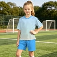 thumbnail image 7 of IFNWSV Girls Athletic Sets 2 Piece Short Sleeve Round Neck Thin and Breathable Top and Shorts with Pocket Set Blue 8-10 Years, 7 of 7