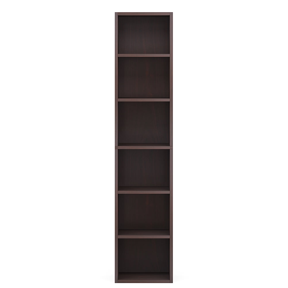 Canddidliike 70.9" Corner Bookcase, Modern 6-Tier Narrow Cube Display Shelves, Bookcase for Indoor as Home, Brown