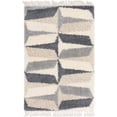 thumbnail image 1 of Unique Loom Hygge Shag Geometric Plush & Cozy Rug 4' x 6' Rectangle Gray/Ivory, 1 of 2