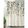 thumbnail image 3 of Green Brown Botanical Bathroom Curtain 72 Inch Shower Curtain with Hooks, Farmhouse Eucalyptus Leaves Rustic Waterproof Polyester Bath Curtain Washable Bathtub Curtain 48''x 72'', 3 of 6