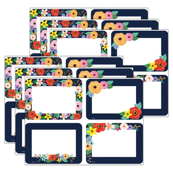 Teacher Created Resources Wildflowers Name Tags/Labels - Multi-Pack, 36 Per Pack, 6 Packs