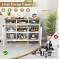 thumbnail image 2 of Yardi Yarda Sideboard Buffet Cabinet Kitchen Storage Cabinet with 5-Position Adjustable Shelves, White, 2 of 10