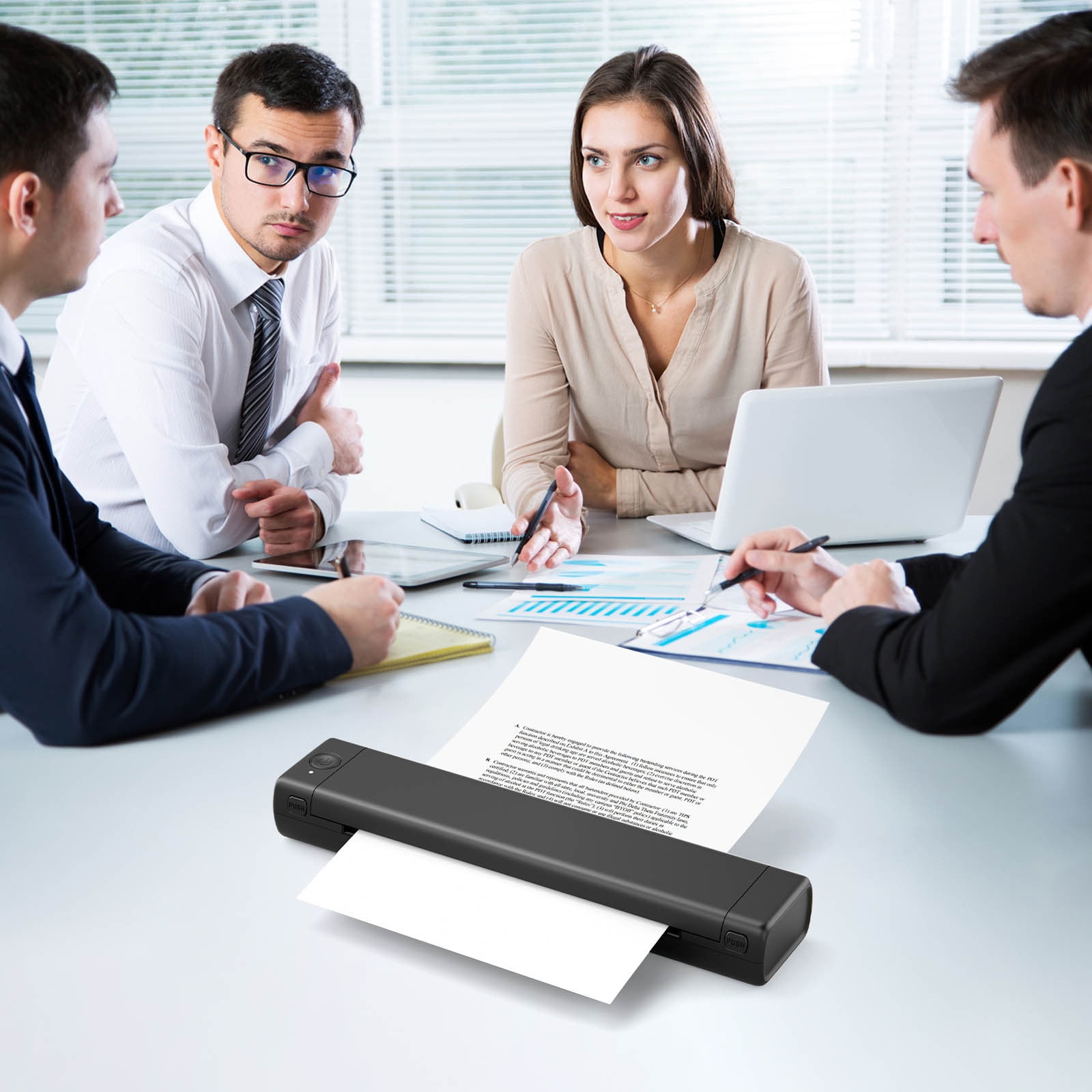 Tarmeek Portable Printer Wireless Bluetooth Thermal Printer for Travel, Compact Mobile Printer with USB and Rechargeable Battery, Support A4/Letter Size 8.5" x 11" Paper
