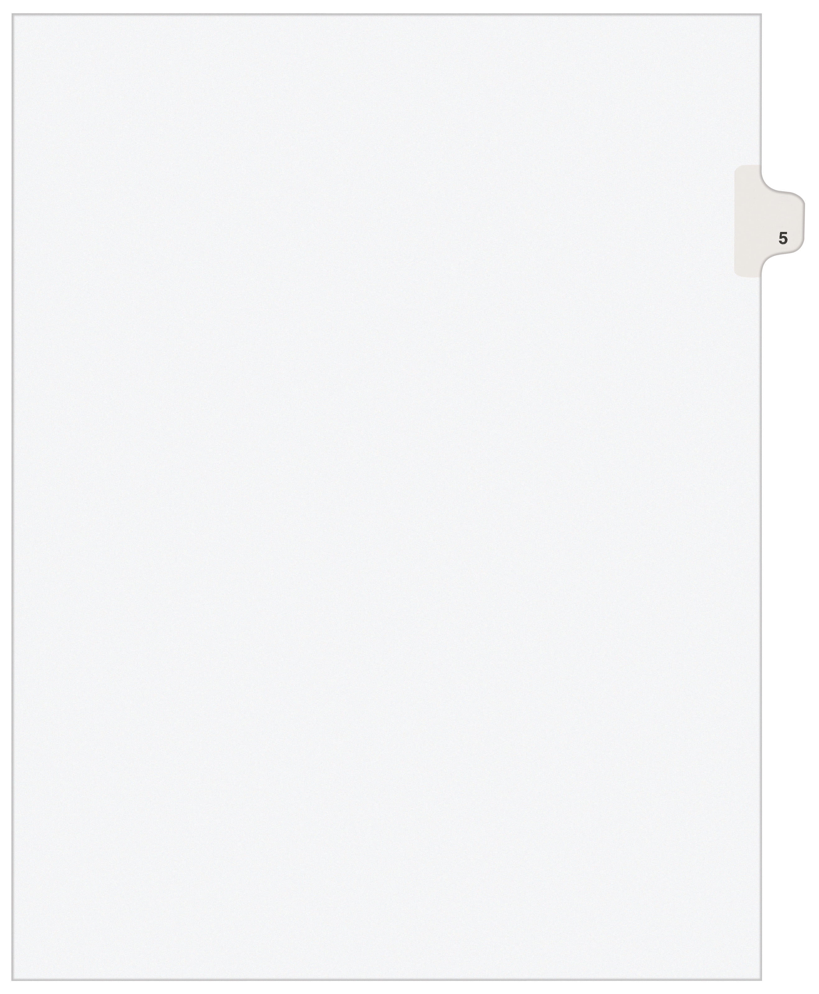 Avery Individual Legal Exhibit Dividers, Avery Style, #5, Side Tab, Letter Size, Pack of 25 (11915)