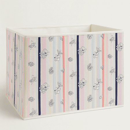 Vera Bradley Large Storage Bin Set - Collapsible Fabric Home Organizers with Integrated Handles