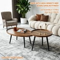 thumbnail image 5 of Modern Nesting Side Table Set of 2, Walnut Coffee Tables for Living Room, Mid Century Modern Nesting Side Tables for Living Room Farmhouse End Table for Small Spaces Sofa Bedside Balcony Walnut, 5 of 6